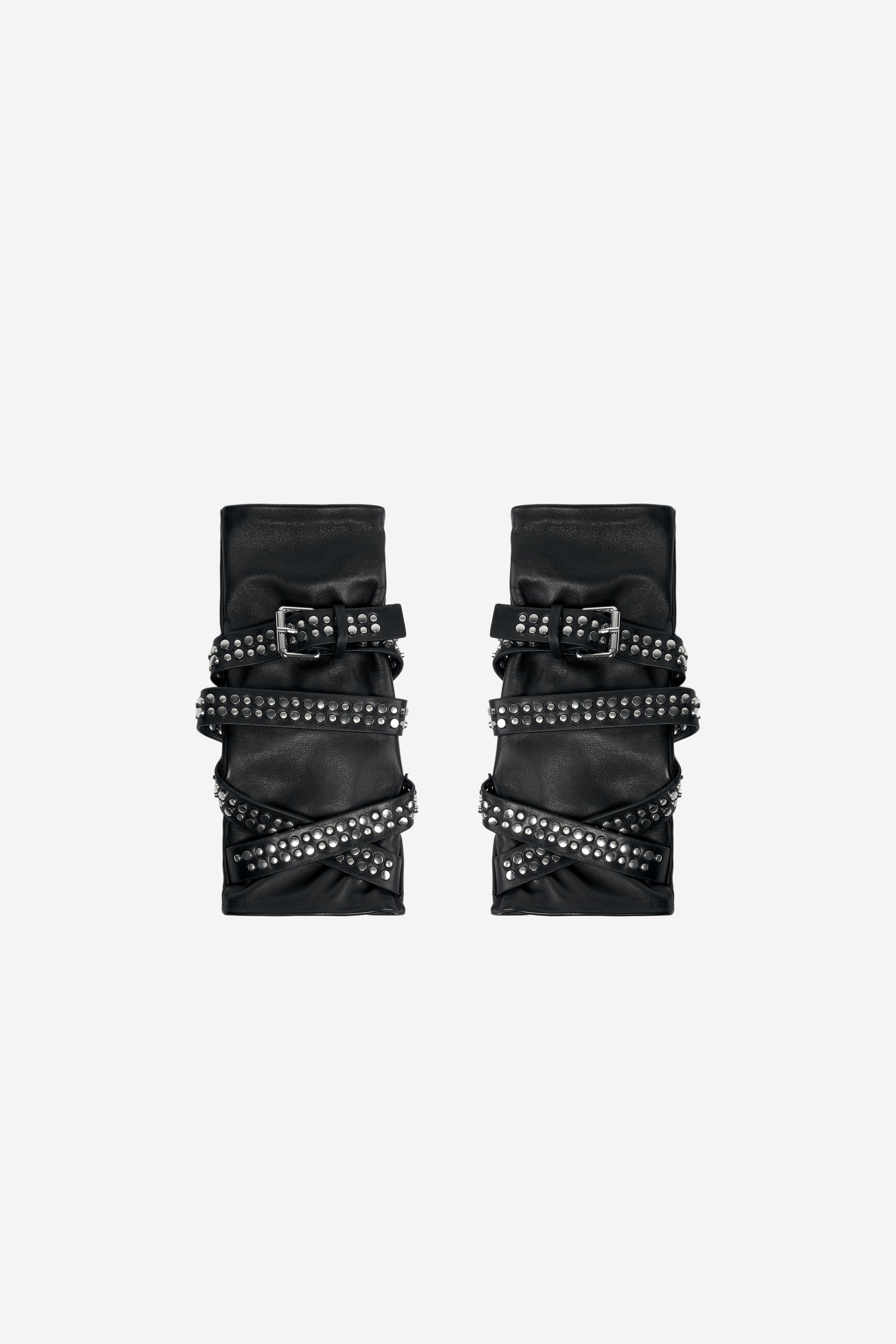 LEATHER MITTENS WITH BELT AND STUDS LUDOVIC DE SAINT SERNIN x ZARA